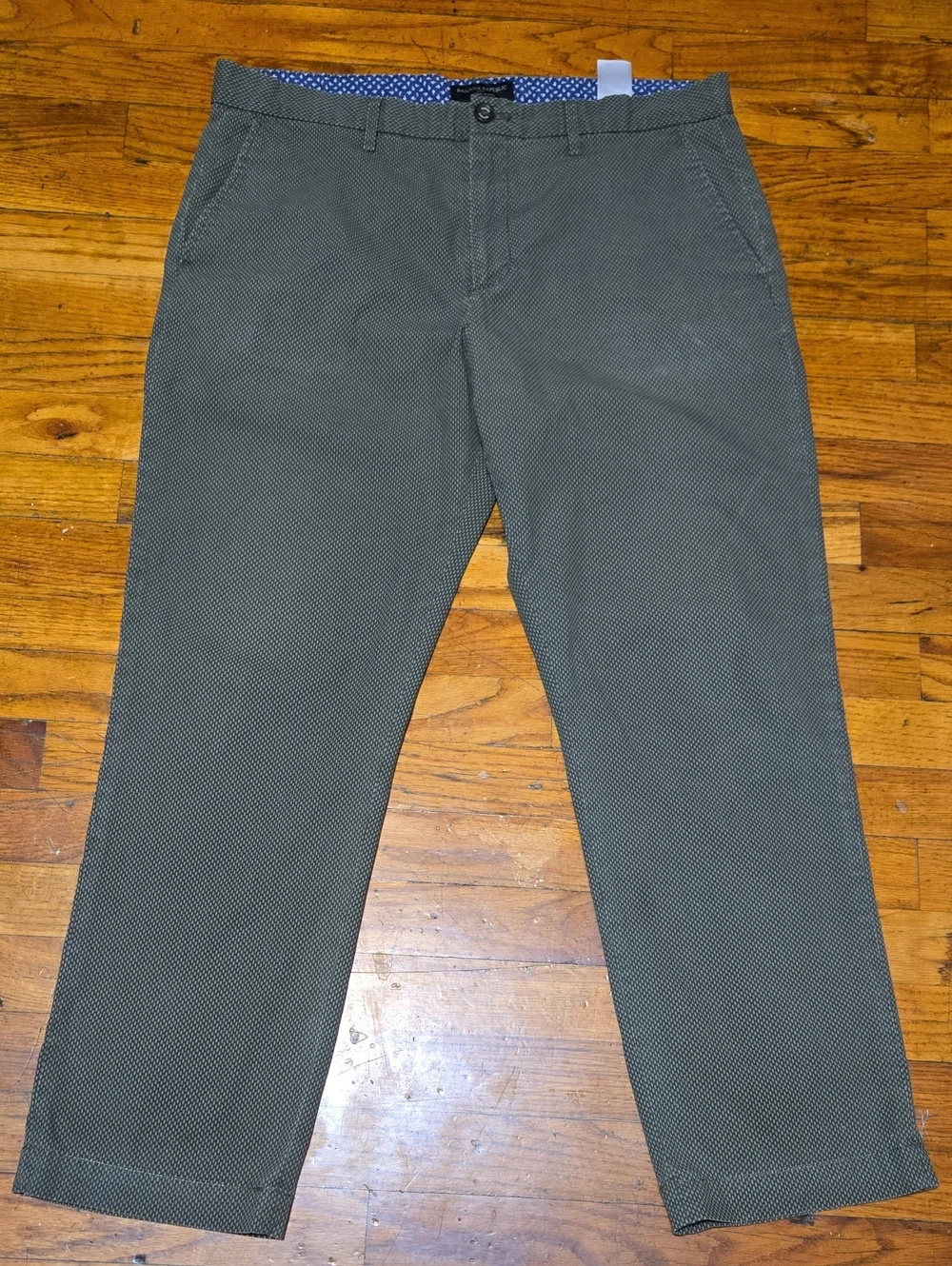 Banana Republic Pants Mens 35x30 (36x28.5) Green Geometric Aiden Chino  Casual